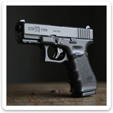a Glock pistol, realistic style sticker