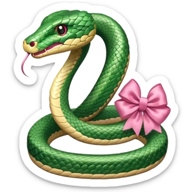 snake with pookie bow sticker