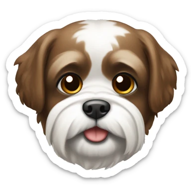 A small brown and white shitzu sticker