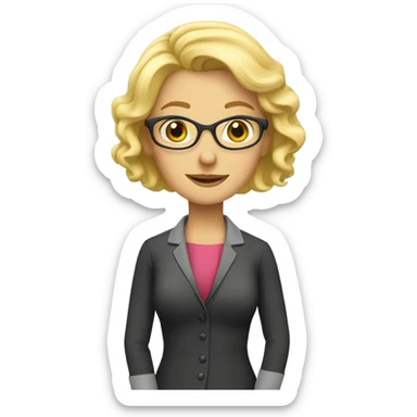 blonde woman- teacher sticker