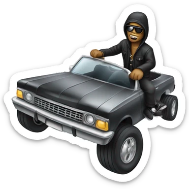 Robber Riding a lowrider sticker