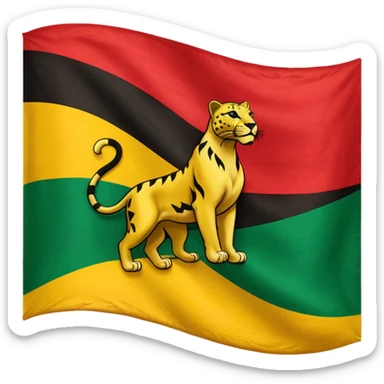 Soulaani black green yellow and red heritage flag with African panther crest in the middle  sticker