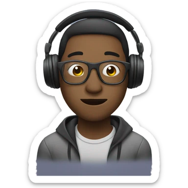 Person listening To music  sticker