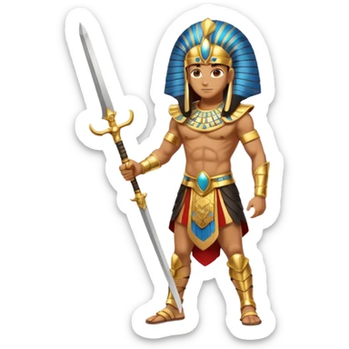 fullbody egyptian ancient soldier with sword sticker