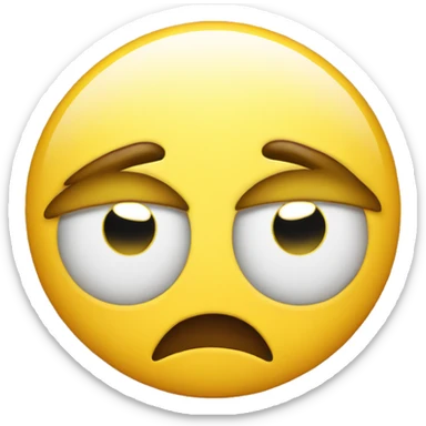 Tired yellow emoji with eyebags sticker