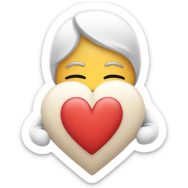 Hug with a bunch of hearts above sticker