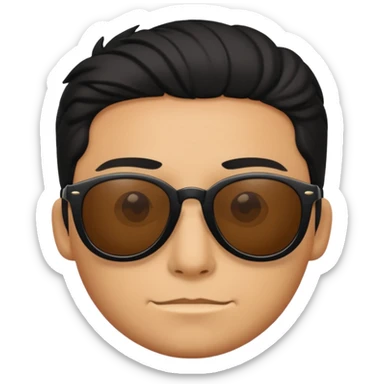 shorkshire con lentes de sol completamente negros sticker