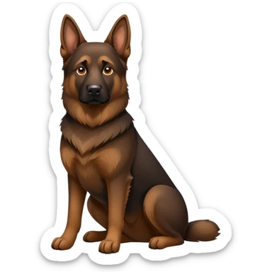 Dark brown face German Shepherd sitting sticker