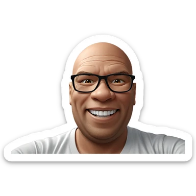 smiling boy in white shirt sticker