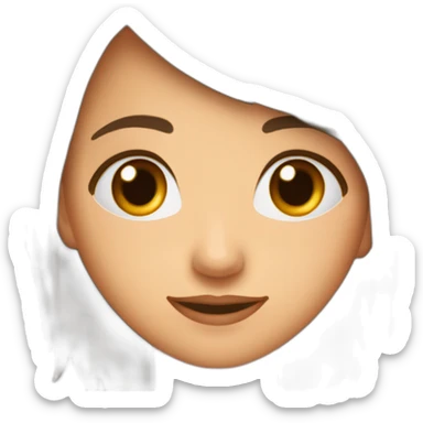 Nena pelo corto marron lacio ojos marron sonriente por un gran éxito sticker