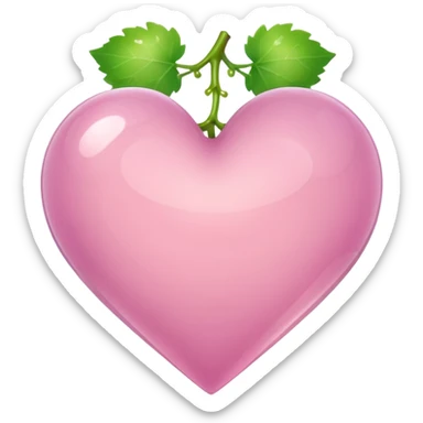 Pale pink heart with the grape sticker