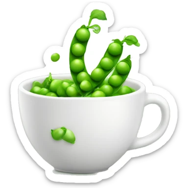 peas fluctuating in a cup sticker