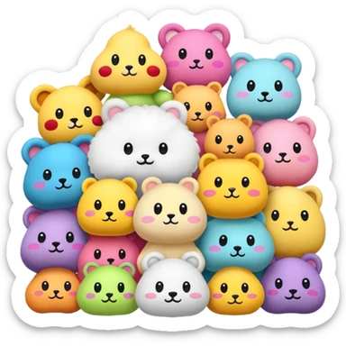 Beautiful plush toys sticker