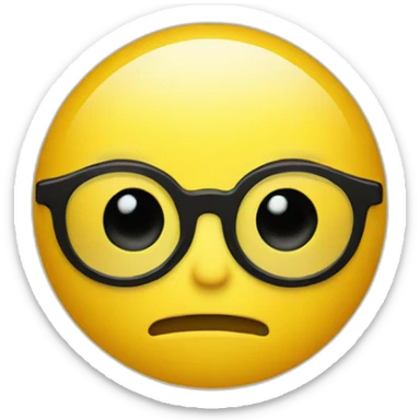 Yellow circle head with black eyes black glasses sticker