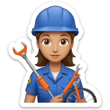 woman Bike Repair Mechanic sticker