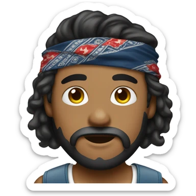emoji de leon con bandana y anteojos sticker