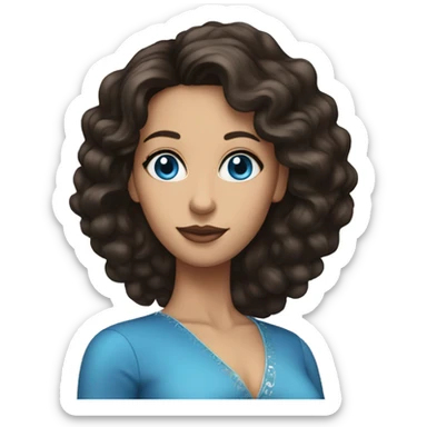 Blue eye brunette queen sticker