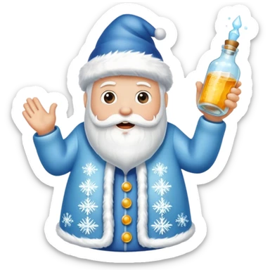 Father Frost Bottle with Popping sticker