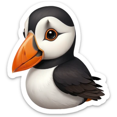 puffin holding a sugar cube sticker