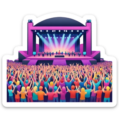 electronic music festival stage from air sticker