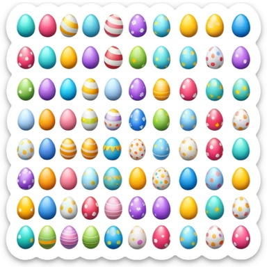 colorful decorated Easter eggs sticker