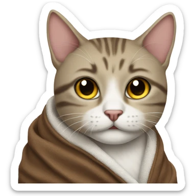 Gato con toalla sticker