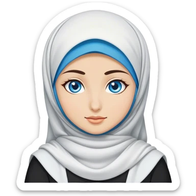 Turkish beautiful finish Konya girl blue eyes with hijab and cultured dress sticker
