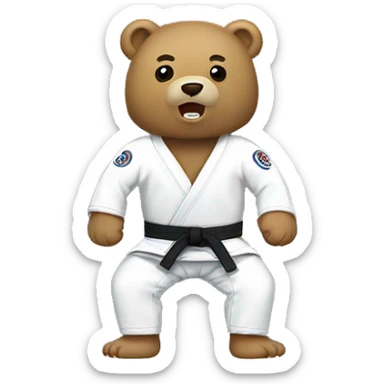 Jiu jitsu bear sticker