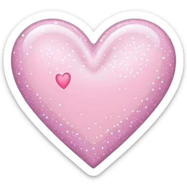Pastel pink skinny heart with sparkle sticker