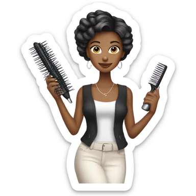 pretty hairdresser woman  sticker