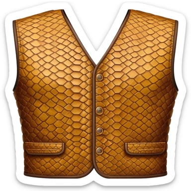 Hide vest with reptilian snake skin texture sticker