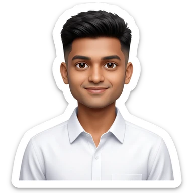 Indian young man at 25 years old fade hair cut sticker