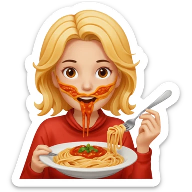 the woman who eats pasta sticker