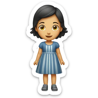 girl in a dress with road markings sticker