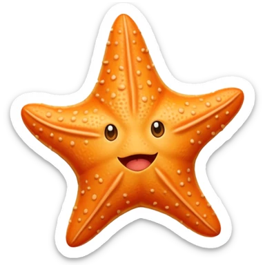 Give me a picture of an animated talking starfish that coughs sticker