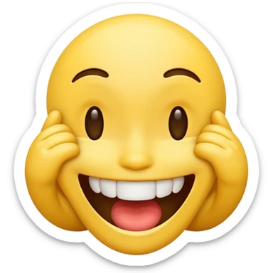 upside down laughing emoji as if its fallen over laughing  sticker