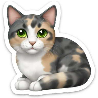 Dilute calico cat green eyes sticker
