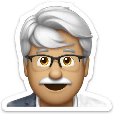 renard argenté sur MACRON sticker