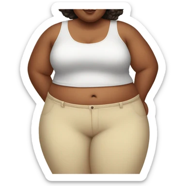 fat woman in a crop top sticker