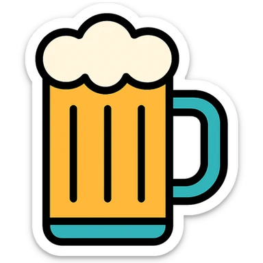colored beer mug icon sticker