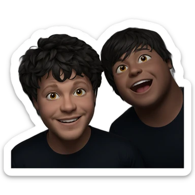 smiling boys on dark background sticker