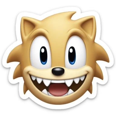 sonic the hedgehog laughing, head only sticker