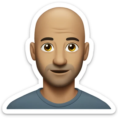 bald tattooed man indoors sticker