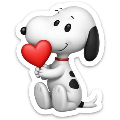 snoopy with hearts sticker