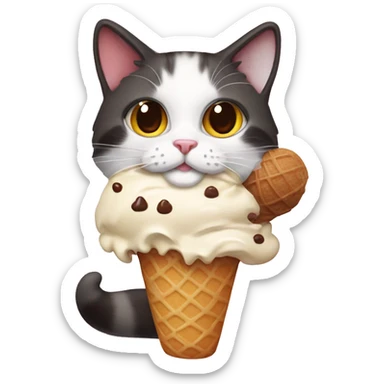 Icecream with calico cat sticker