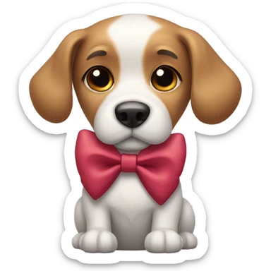 a dog with a bow  sticker