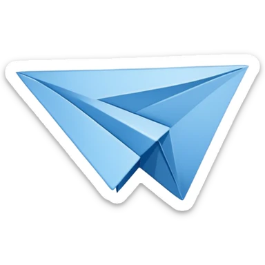 Telegram app logo with paper airplane icon sticker