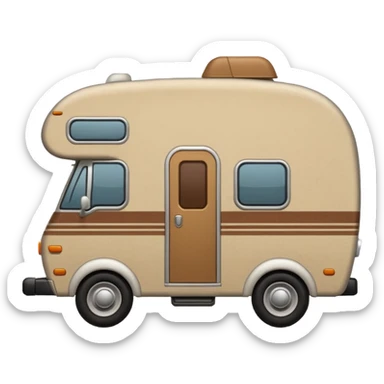 caravane de profil, style emoji Discord, contours doux, sans texte sticker