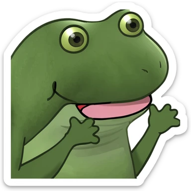 tongue out with hands to side sticker