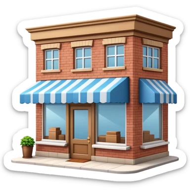 generate realistic detailed coffee shop building in 3d style sticker